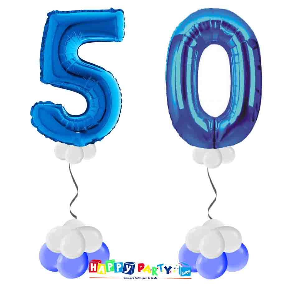 Compleanno 50 anni in blu  Palloncini, Palloncini ad elio, Compleanno