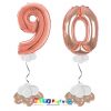 Composizione 2 Palloncini Numeri Grandi 100cm 90 Anni * Happy Party Shop *