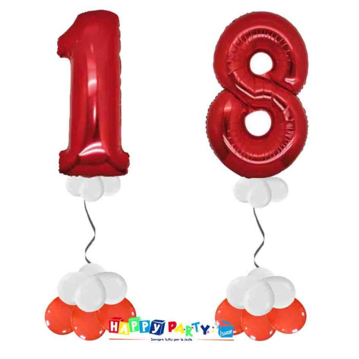 palloncini BASE da terra numeri doppi 18 anni
