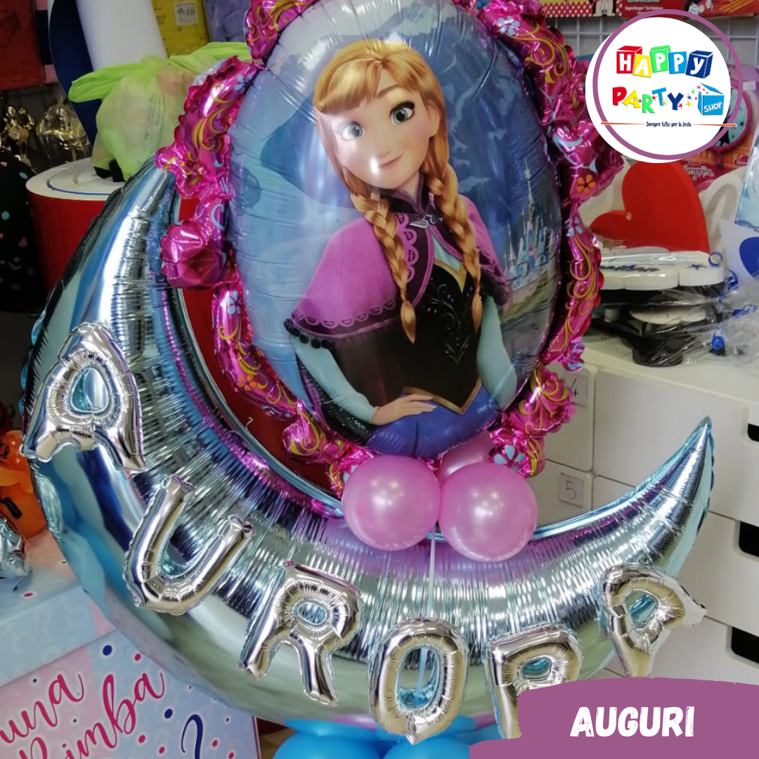 Pazzi per le feste - Composizione di palloncini a tema Frozen abbinato al  nome in forex personalizzato per il quarto compleanno di Cloe! Tanti auguri  🎂