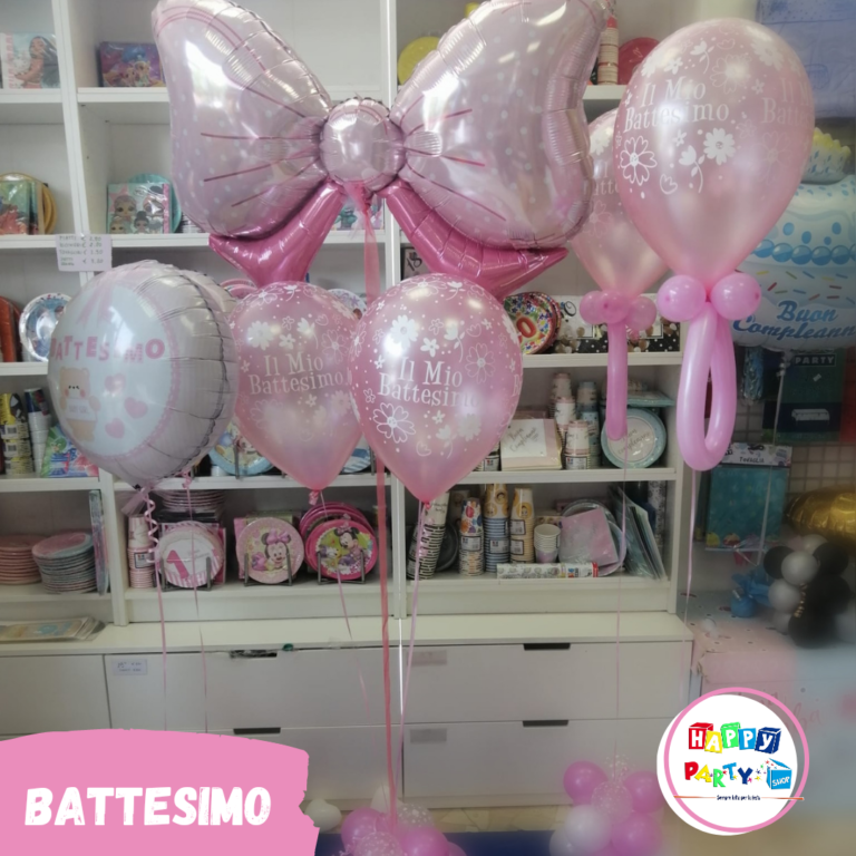 Allestimento Palloncini Special Battesimo Rosa *Happy Party Shop