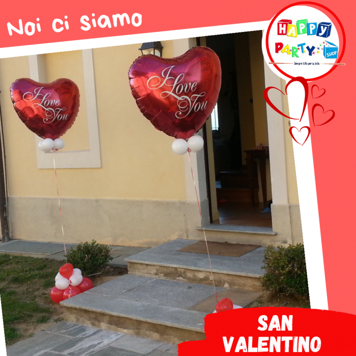 cuori palloncini mylar scritta ti amo o i love you